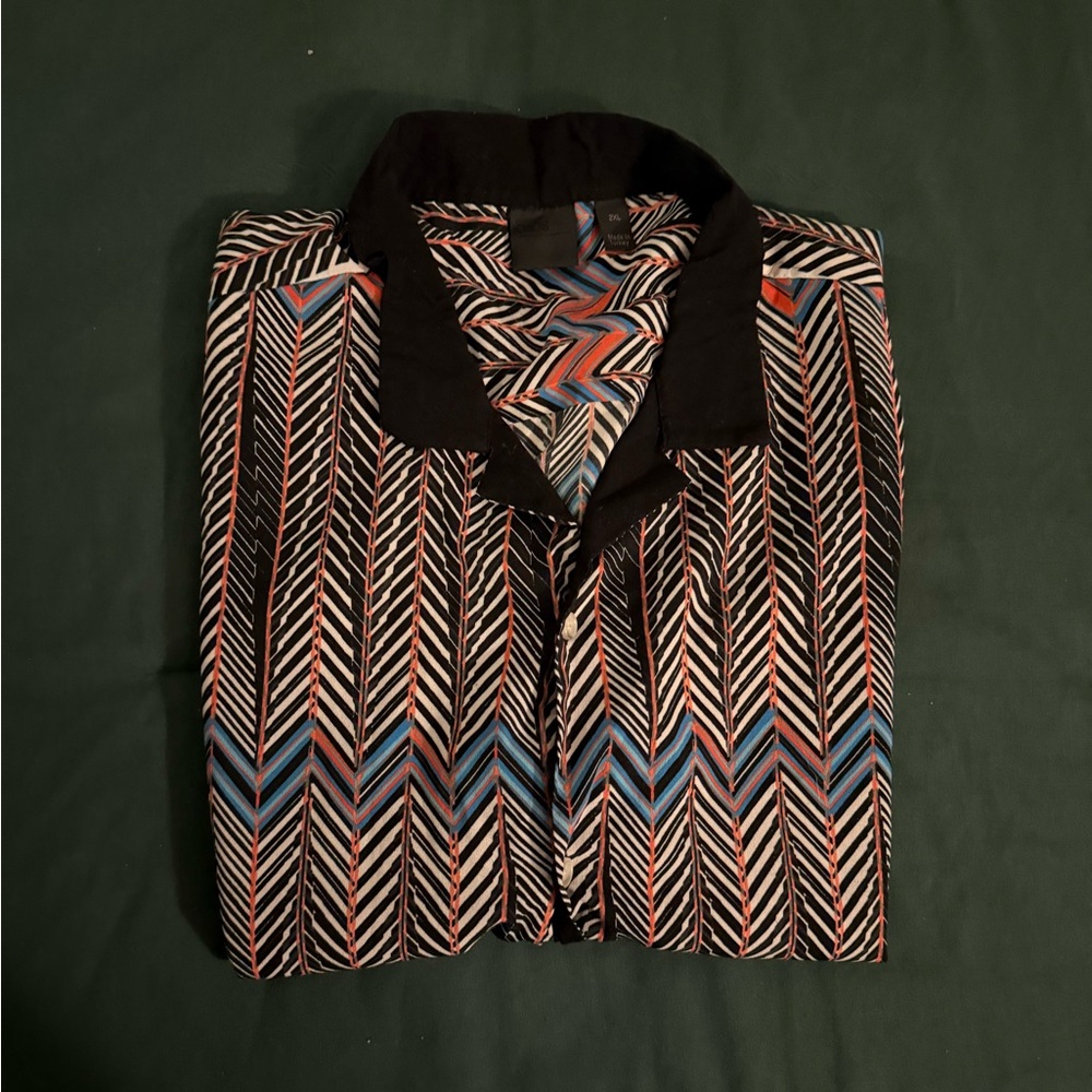 ASOS Men Chevron Cropped Pattern Shirt